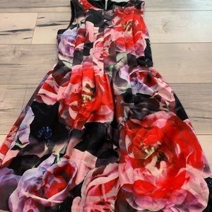Bold floral print dress